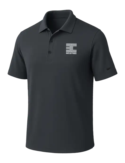 NIKE Dark Grey Dri-Fit Micro Pique Polo w/3C Logo
