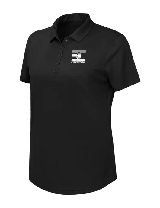 Callaway Womens Birdseye Black Polo w/3C Logo