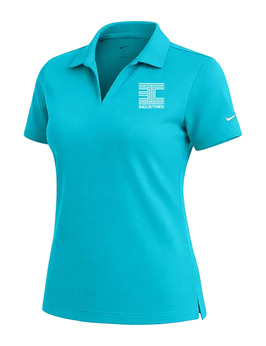NIKE Sapphire Blue Womens Dri-Fit Micro Pique Polo w/3C Logo