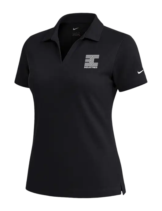 NIKE Black Womens Dri-Fit Micro Pique Polo w/3C Logo