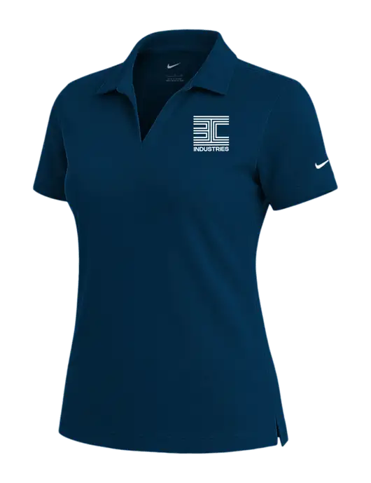 NIKE Navy Womens Dri-Fit Micro Pique Polo w/3C Logo