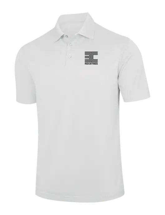 White Performance Fine Jacquard Polo w/3C Logo