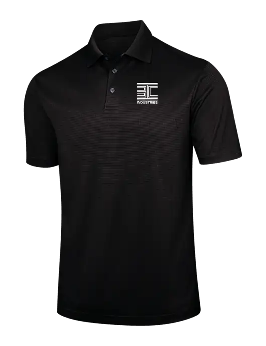 Black Performance Fine Jacquard Polo w/3C Logo