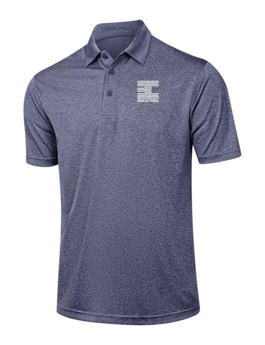 Navy Heather Contender Polo w/3C Logo