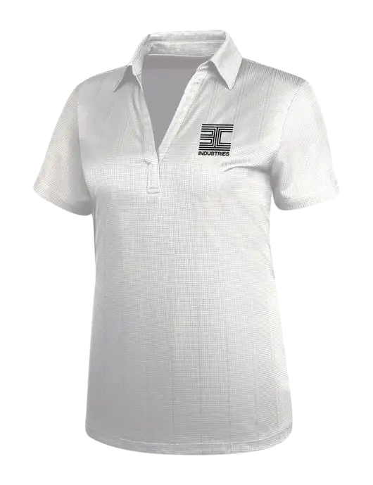 White Womens Performance Fine Jacquard Polo w/3C Logo