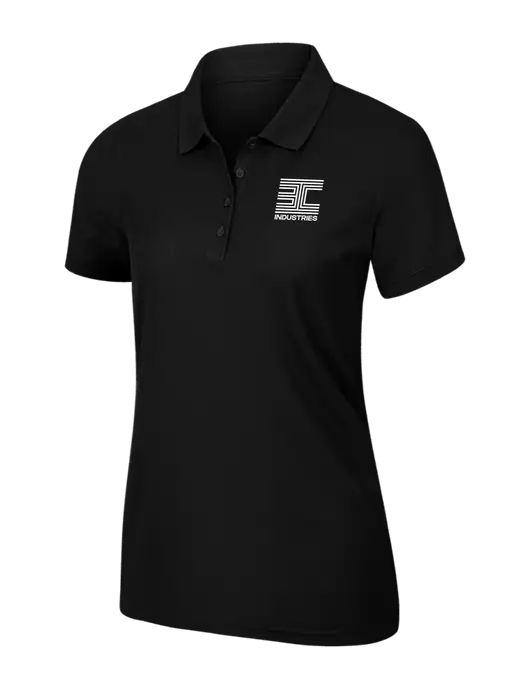 Womens Black Core Classic Pique Polo w/3C Logo