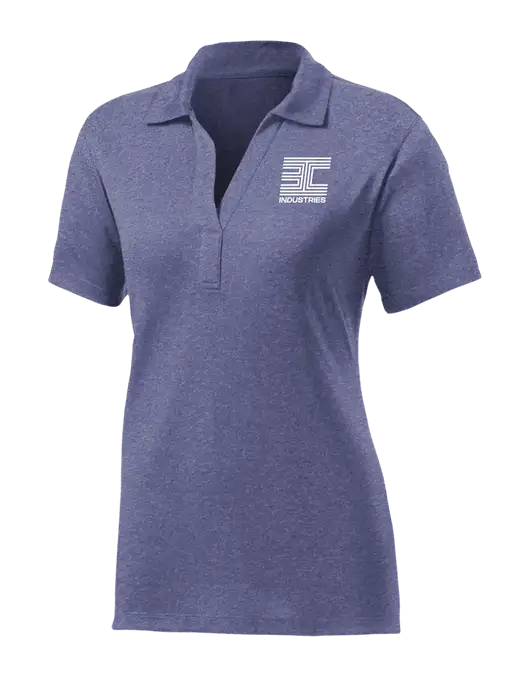 Womens Navy Heather Contender Polo w/3C Logo
