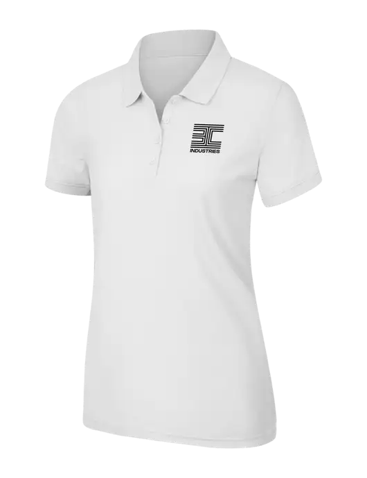 White Womens Core Classic Pique Polo w/3C Logo