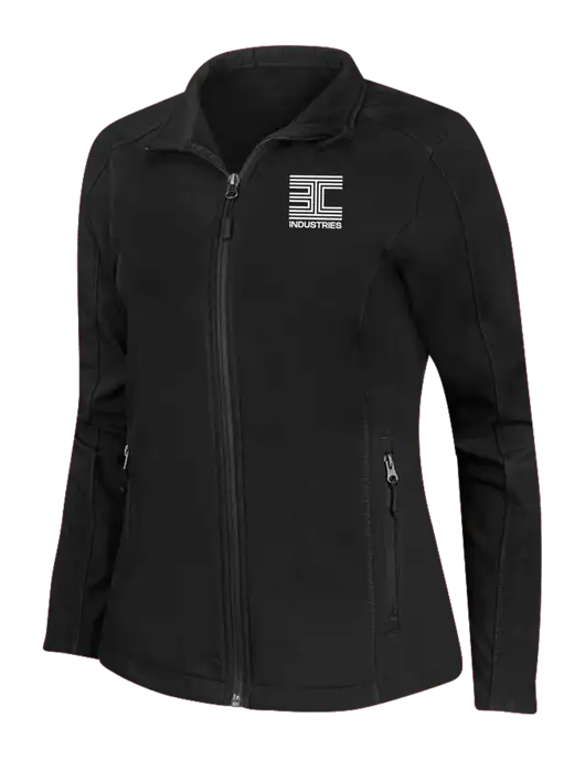 Black Womens Core Soft Shell Jacket w/3C Logo