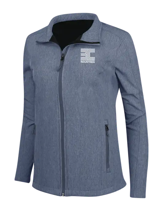 Navy Heather Womens Core Soft Shell Jacket w/3C Logo