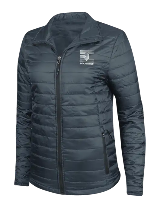 Navy Womens Puffy Packable Jacket w/3C Logo
