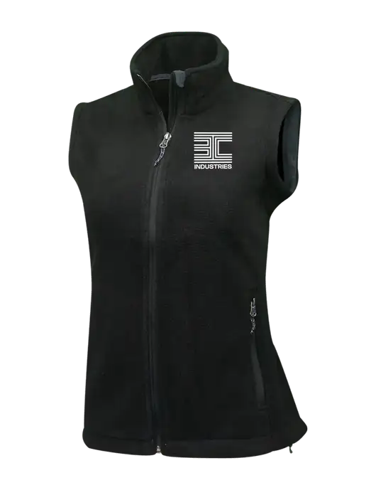 Womens Black Fleece Vest w/3C Logo