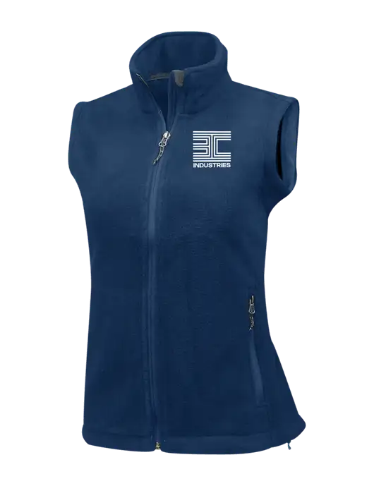Navy Womens Fleece Vest w/3C Logo