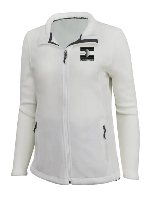 Womens White Fleece Jacket w/3C Logo