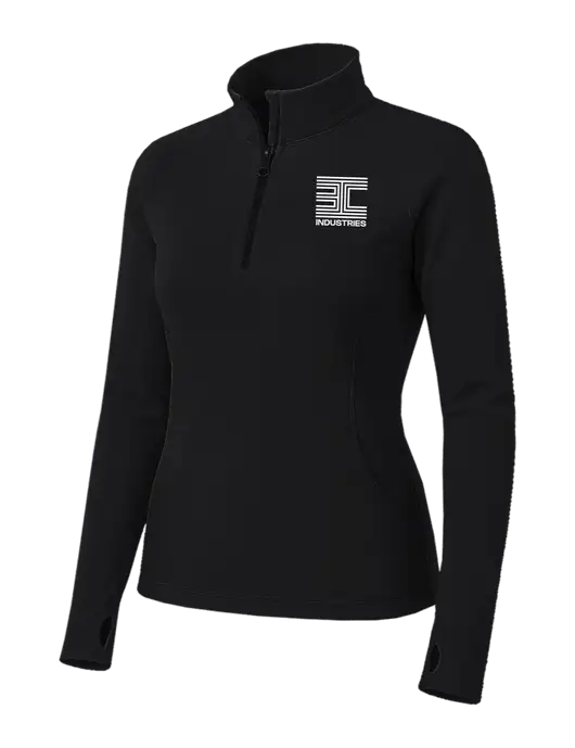 Womens Black Sport Wick Stretch 1/4 Zip Pullover w/3C Logo