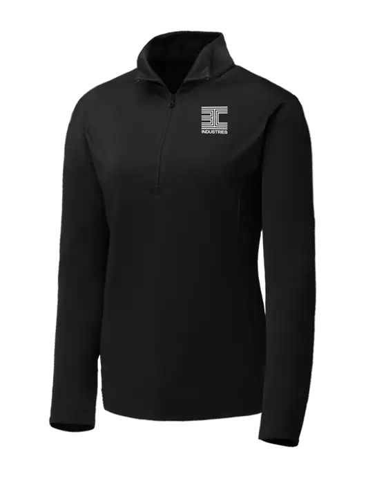 Black Womens Posicharge Competitor ¼ Zip Pullover w/3C Logo
