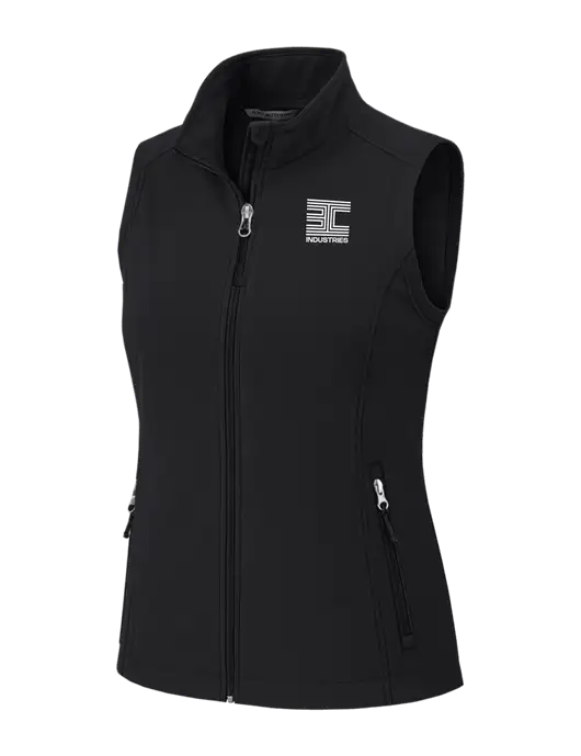 Black Womens Core Soft Shell Vest w/3C Logo