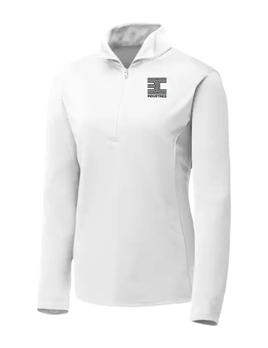 White Womens Posicharge Competitor ¼ Zip Pullover w/3C Logo
