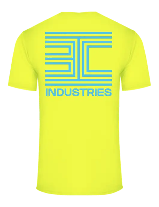 Core Blend Safety Yellow T-Shirt w/3C Logo, 3C Industries Logo