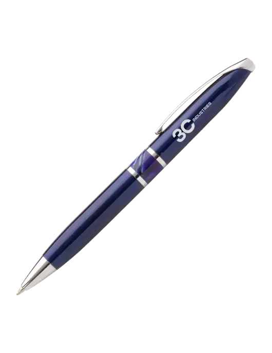 Illusion Navy Pen - Black Ink w/3C Industries Logo