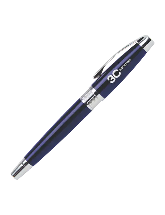 Masscotti Navy Rollerball Pen - Black Ink w/3C Industries Logo
