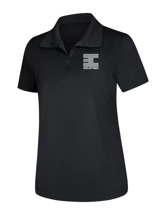Womens Black Micropique Sport-Wick Polo w/3C Logo