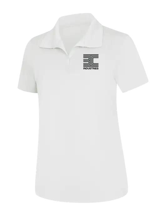 Womens White Micropique Sport-Wick Polo w/3C Logo