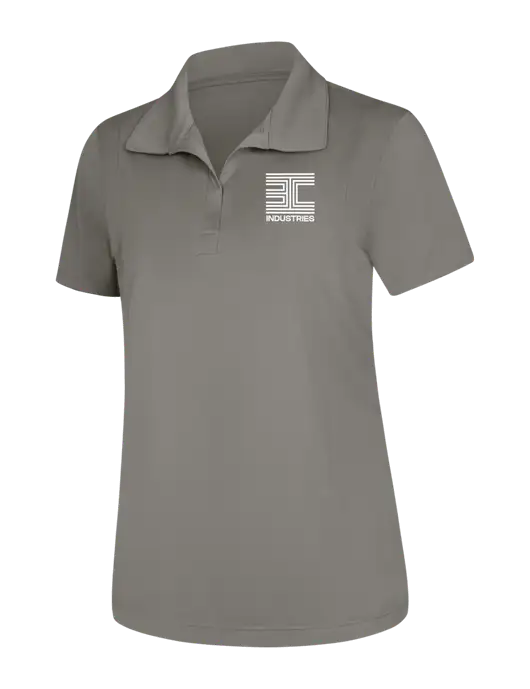 Womens Medium Grey Micropique Sport-Wick Polo w/3C Logo