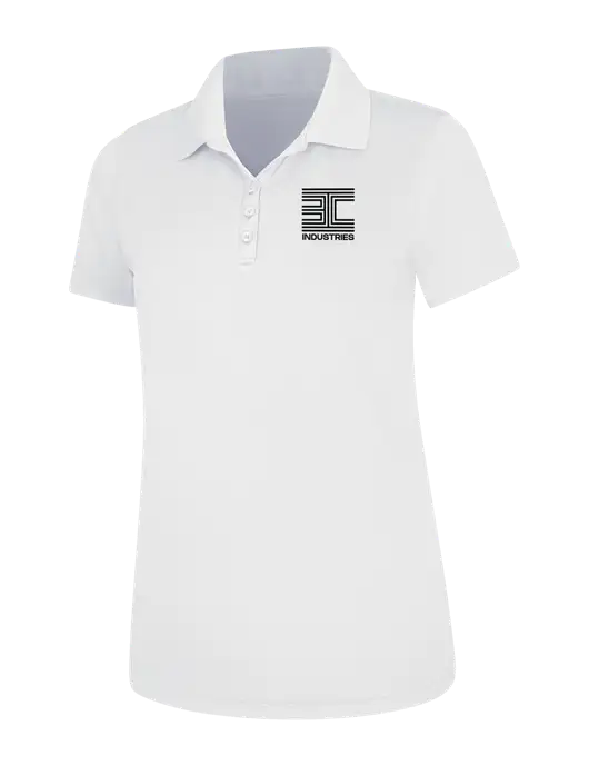 White Womens Dry Zone UV Mesh Polo w/3C Logo