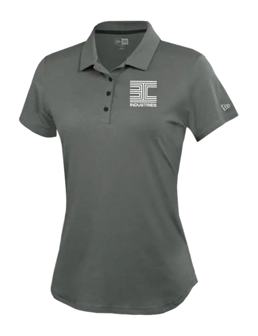 New Era Womens Power Dark Grey Heather Polo w/3C Logo