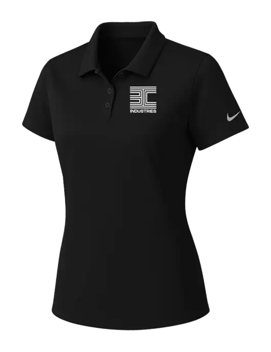 Nike Womens Black Dry Essential Solid Polo w/3C Logo
