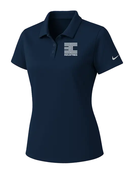Nike Womens Navy Dry Essential Solid Polo w/3C Logo