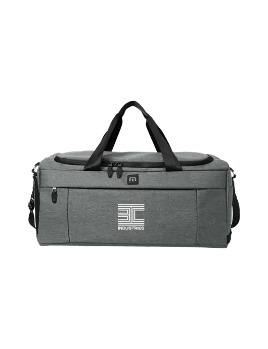 TravisMathew Dark Grey Heather Duration Duffel w/3C Logo