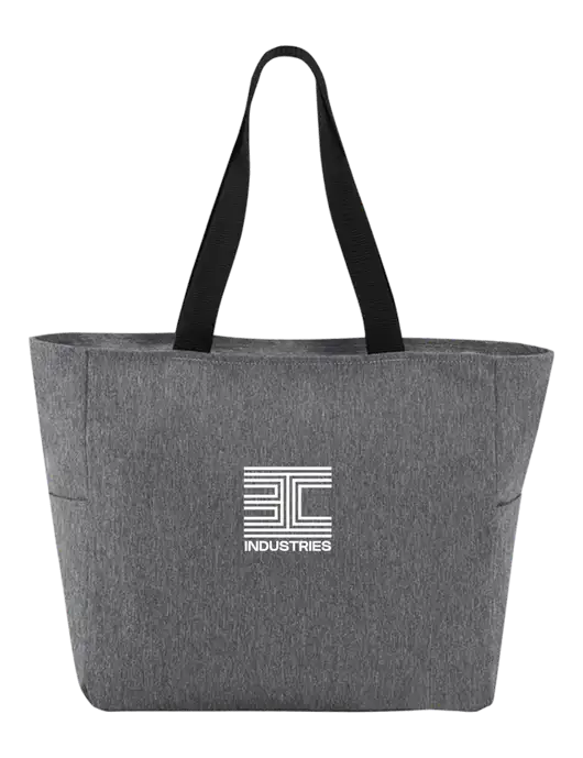 Everyday Heather Grey Zip Tote  w/3C Logo