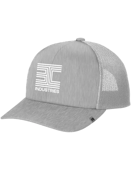 TravisMathew Light Medium Grey Heather Cruz Trucker Cap w/3C Logo