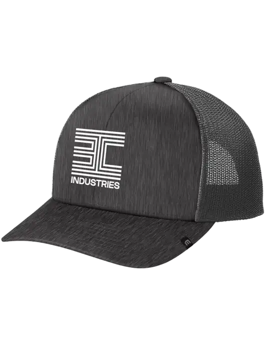 TravisMathew Very Dark Grey Heather Cruz Trucker Cap w/3C Logo