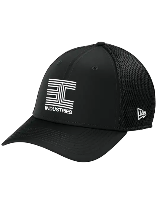 New Era 39THIRTY Performance Stretch Black Mesh Cap w/3C Logo