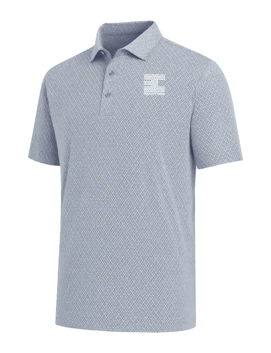 Callaway All-Over Stitched Medium Grey Chev Polo  w/3C Logo