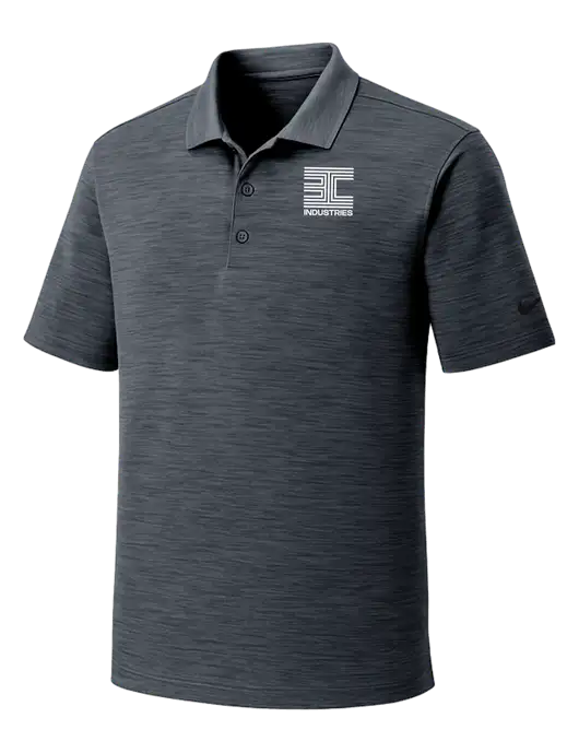 Nike Dri-FIT Dark Grey Striated Polo w/3C Logo