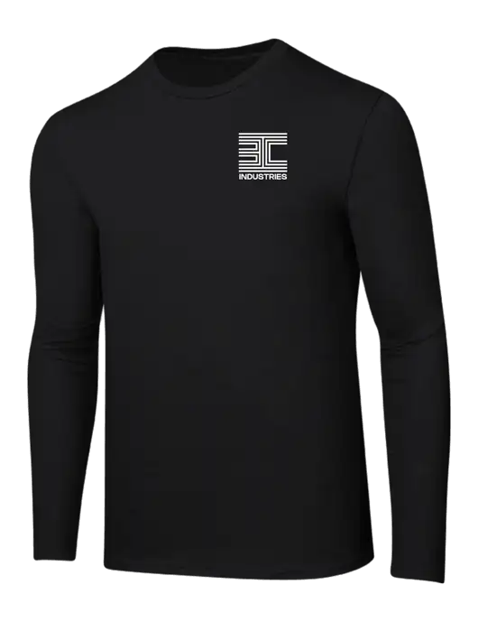 Ring Spun Jet Black 4.5 oz Long Sleeve T-Shirt w/3C Logo