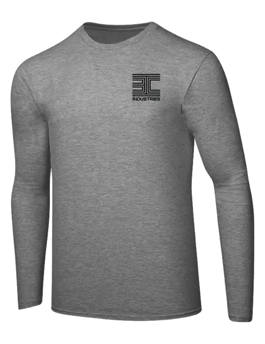 Ring Spun Light Heather Grey 4.5 oz Long Sleeve T-Shirt w/3C Logo