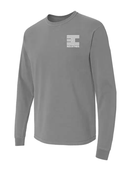 Comfort Colors Garment-Dyed Medium Grey Heavyweight Long Sleeve T-Shirt w/3C Logo