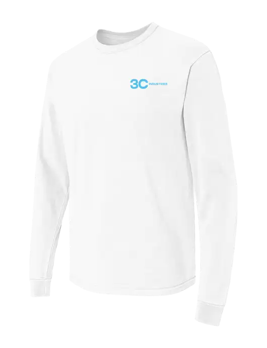 Comfort Colors Garment-Dyed White Heavyweight Long Sleeve T-Shirt w/3C Industries Logo