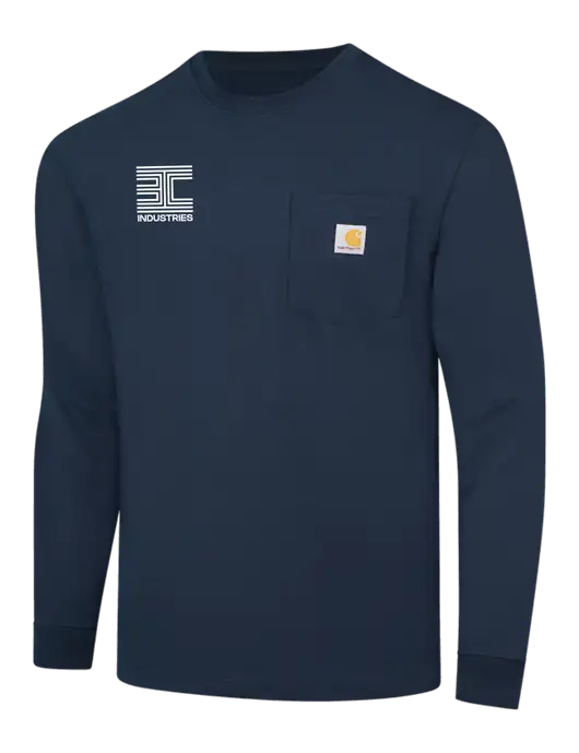 Carhartt Navy Workwear Pocket Long Sleeve T-Shirt w/3C Logo